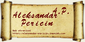 Aleksandar Peričin vizit kartica